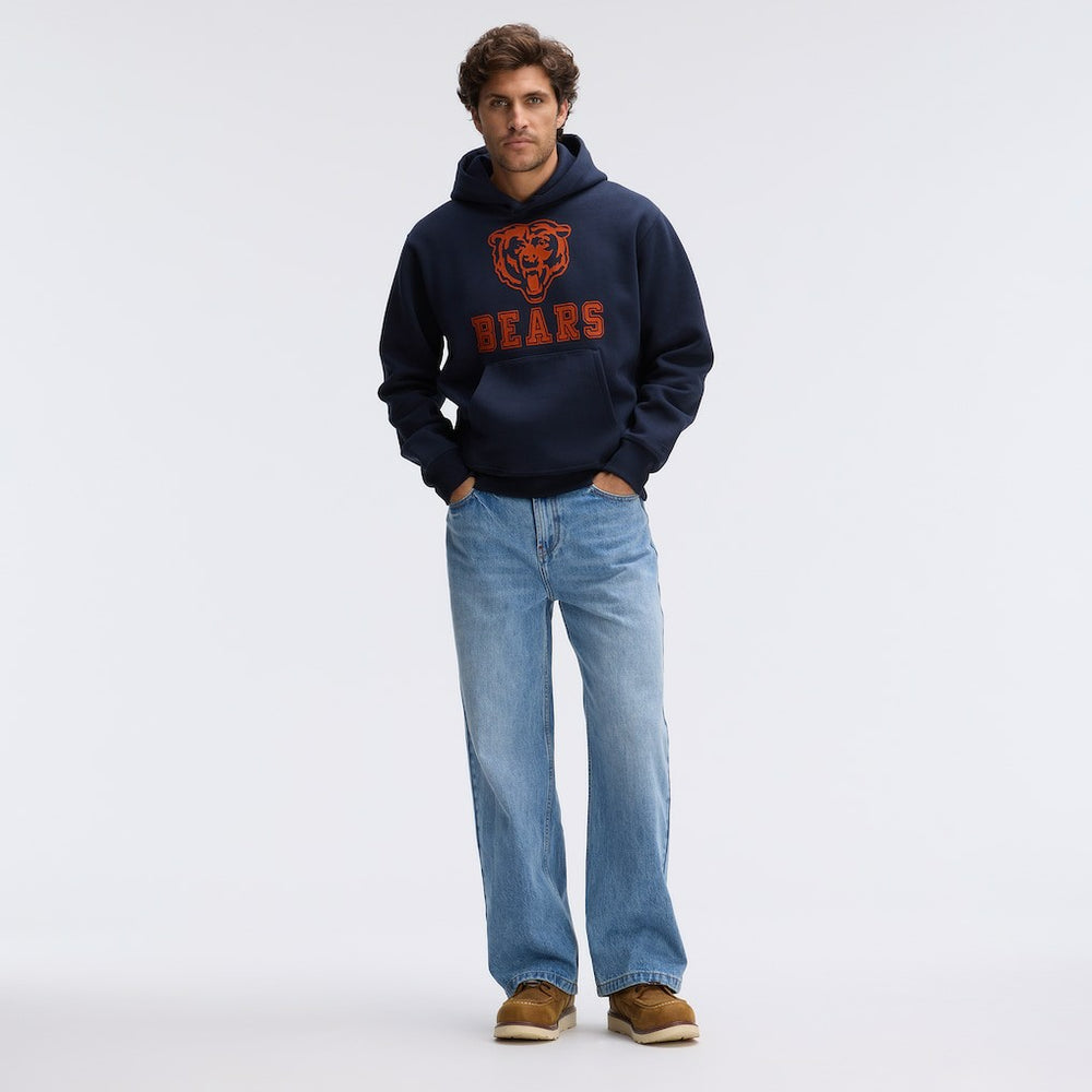 Fanatics Chicago Bears IconicFleece Flocked Hoodie Navy