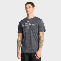 Milwaukee Brewers Nike Velocity Dri-FIT T-Shirt - Black - Nike Sale
