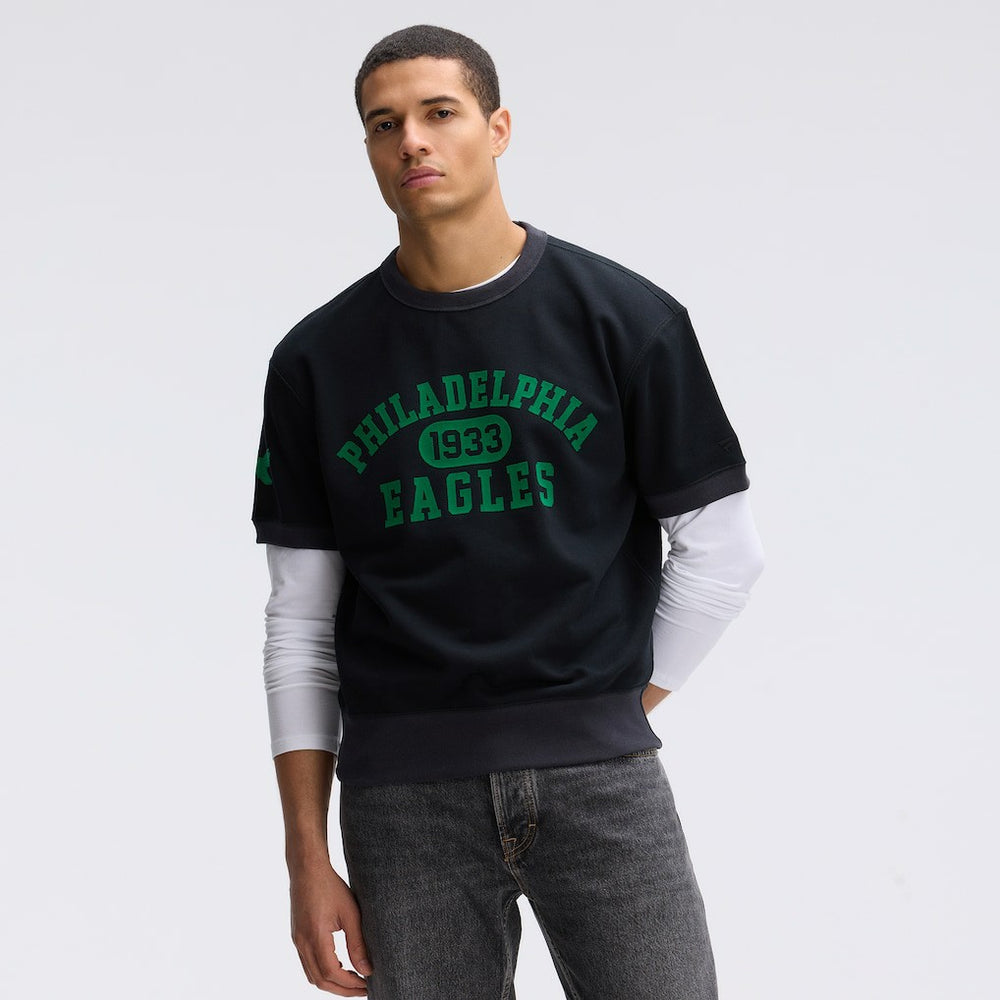 Fanatics Philadelphia Eagles IconicFleece Short Sleeve Sweatshirt Black