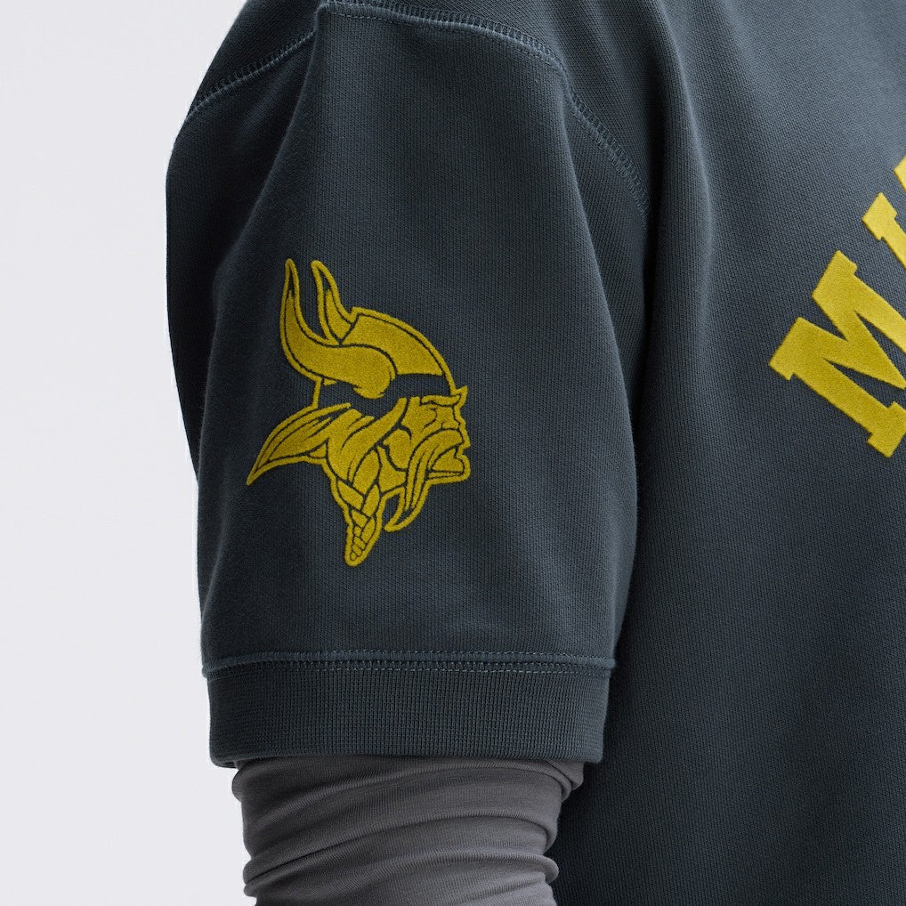 Fanatics Minnesota Vikings IconicFleece Short Sleeve Sweatshirt Charcoal