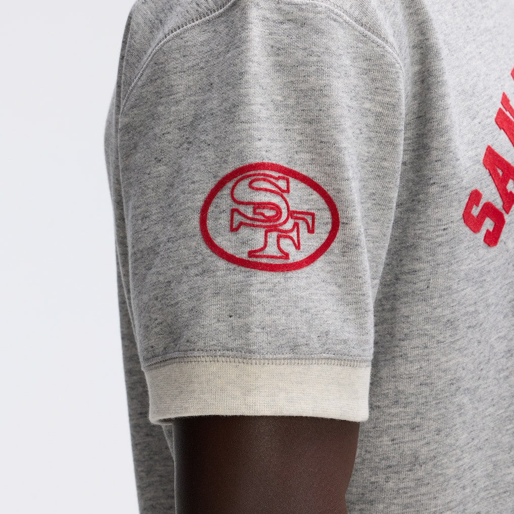 Fanatics San Francisco 49ers IconicFleece Short Sleeve Sweatshirt Heather Gray