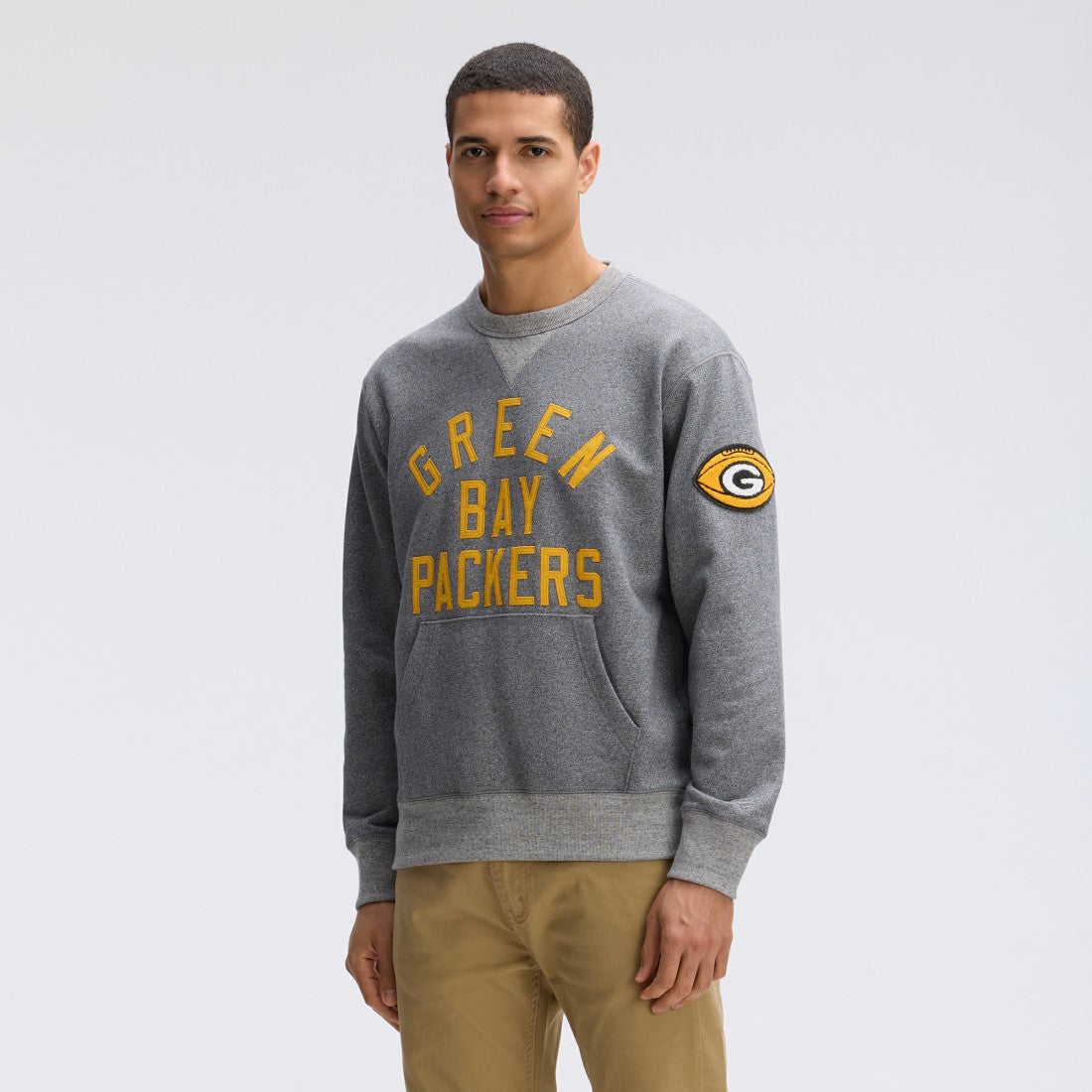 Fanatics Green Bay Packers IconicFleece Pocket Sweatshirt Athletic Heather Gray