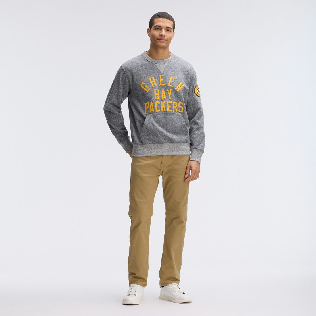 Fanatics Green Bay Packers IconicFleece Pocket Sweatshirt Athletic Heather Gray