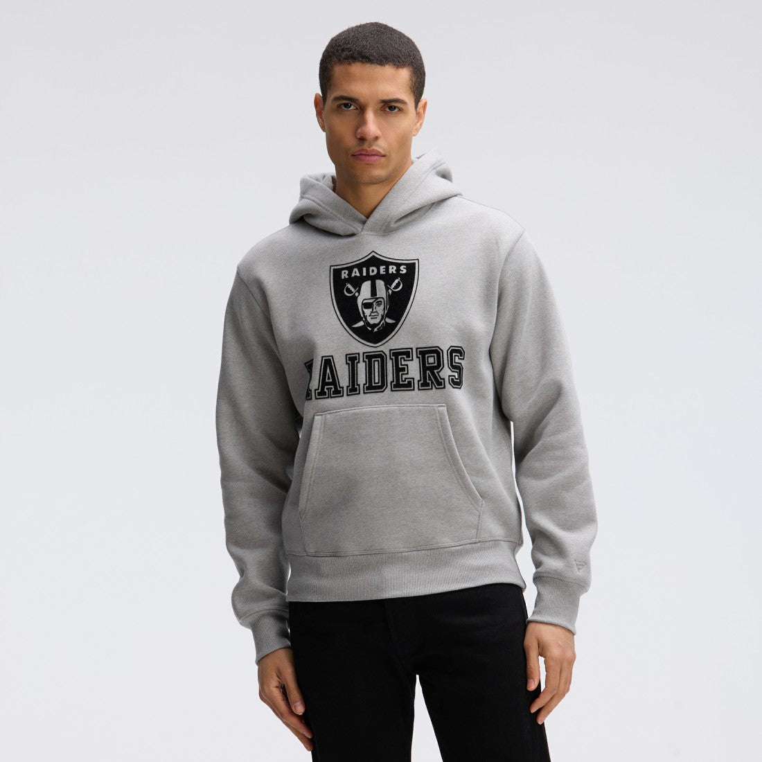 Fanatics Las Vegas Raiders IconicFleece Flocked Hoodie Heather Gray