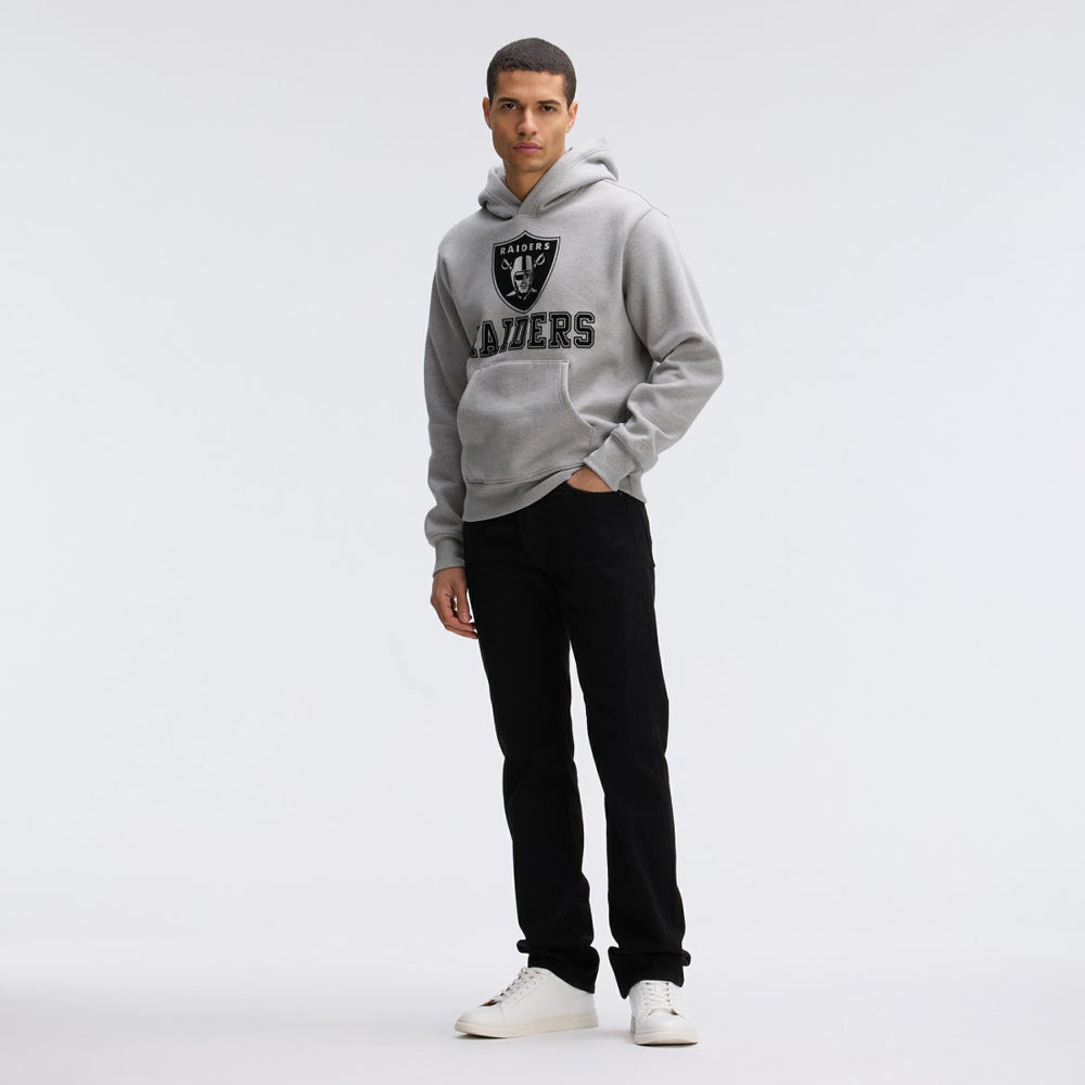 Fanatics Las Vegas Raiders IconicFleece Flocked Hoodie Heather Gray