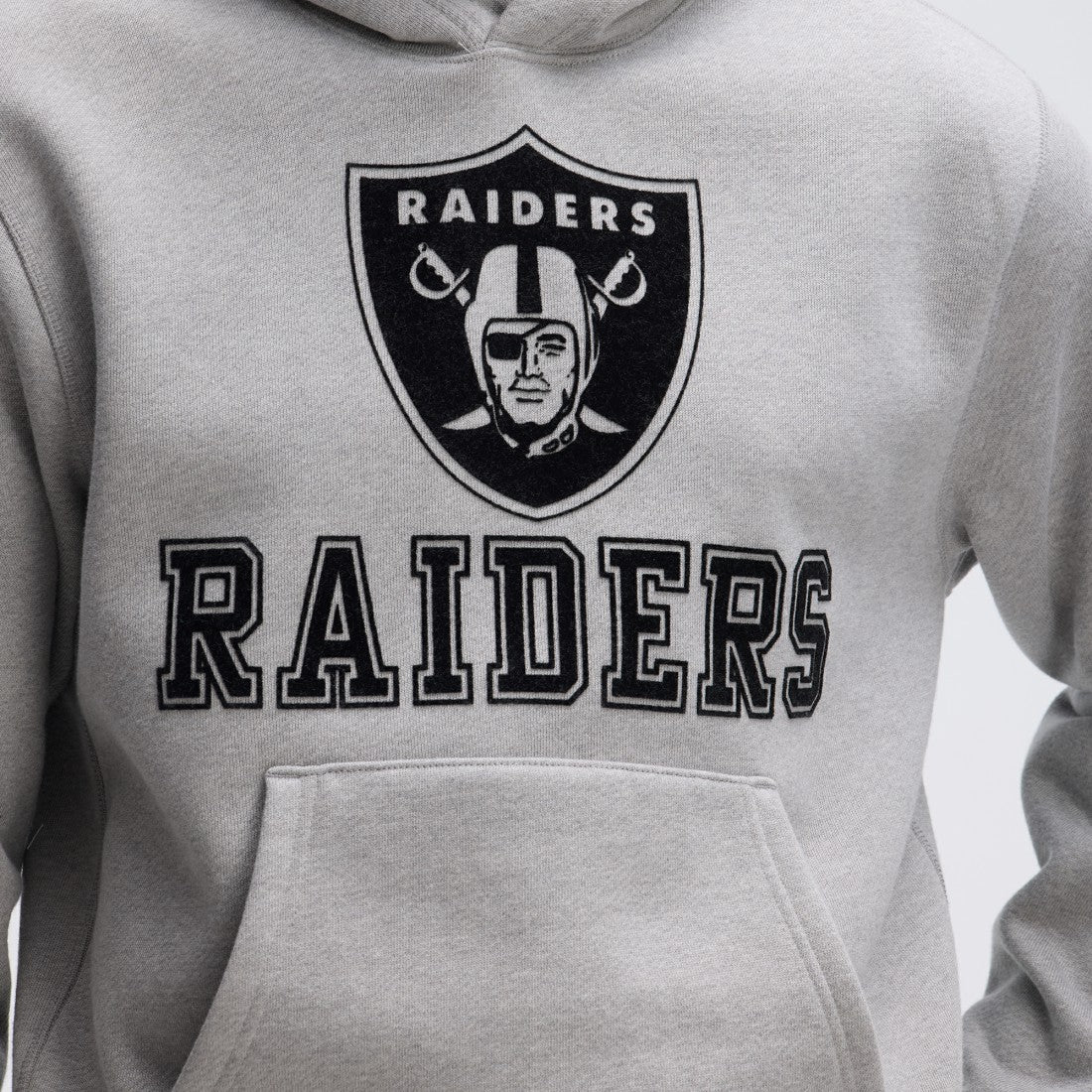 Fanatics Las Vegas Raiders IconicFleece Flocked Hoodie Heather Gray