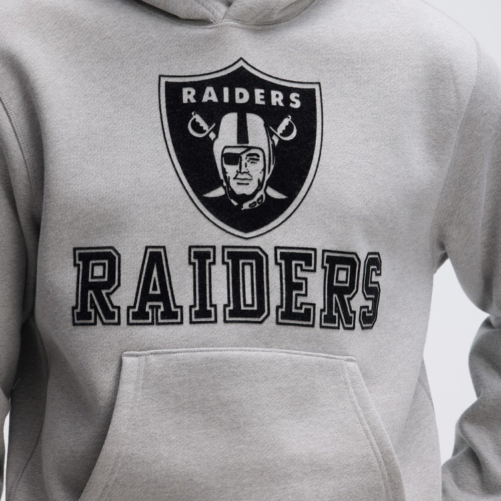 Fanatics Las Vegas Raiders IconicFleece Flocked Hoodie Heather Gray