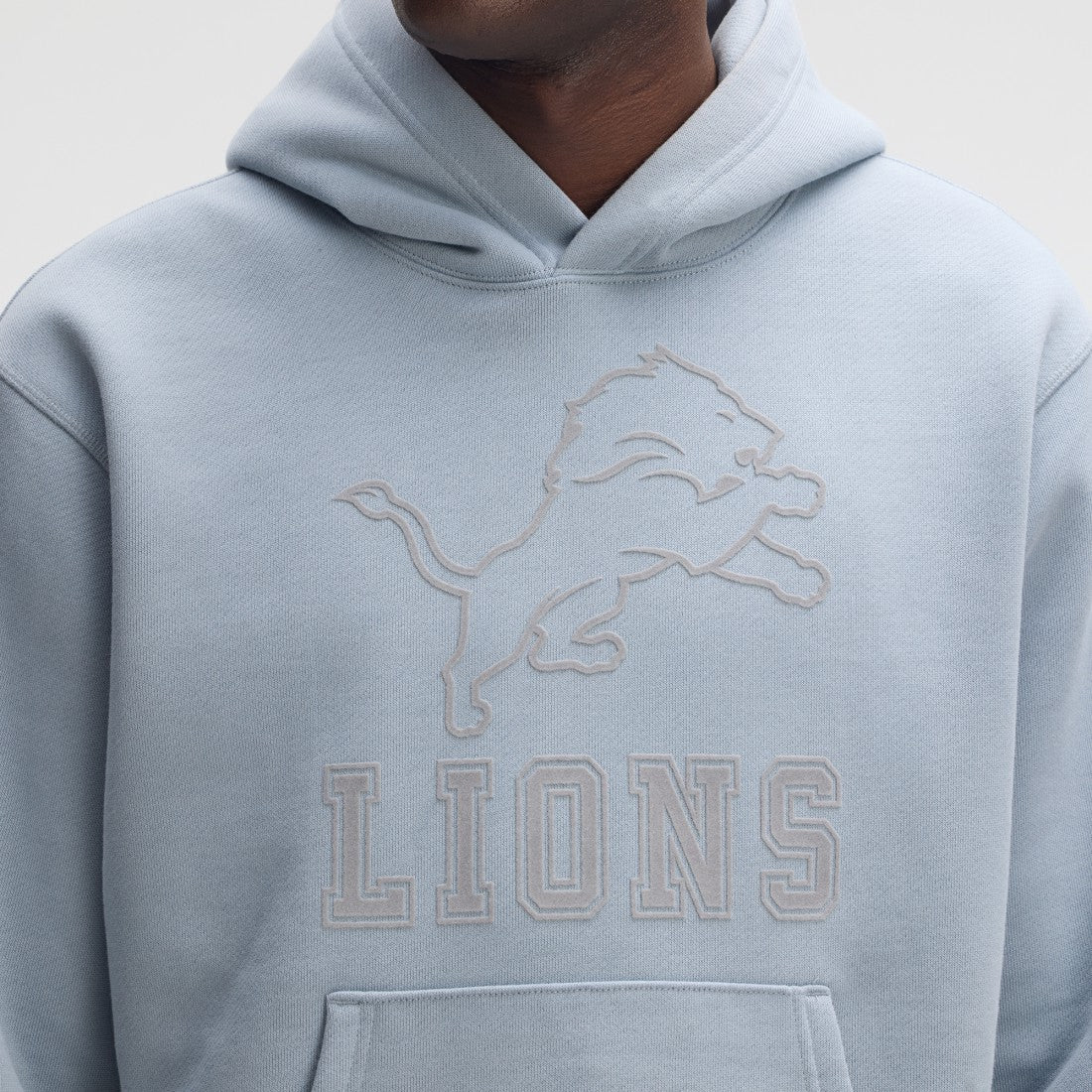 Fanatics Detroit Lions IconicFleece Flocked Hoodie Light Blue