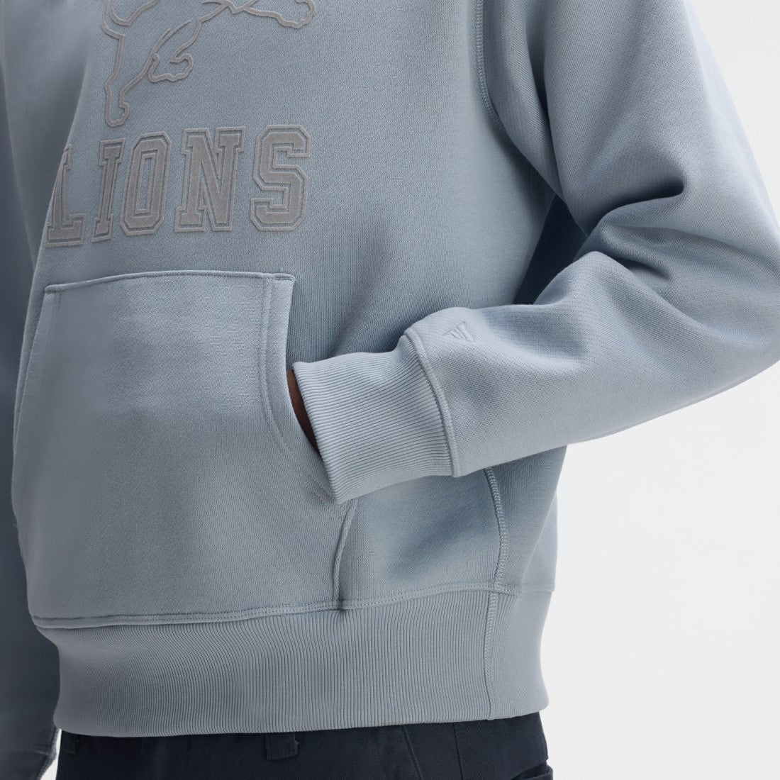 Fanatics Detroit Lions IconicFleece Flocked Hoodie Light Blue