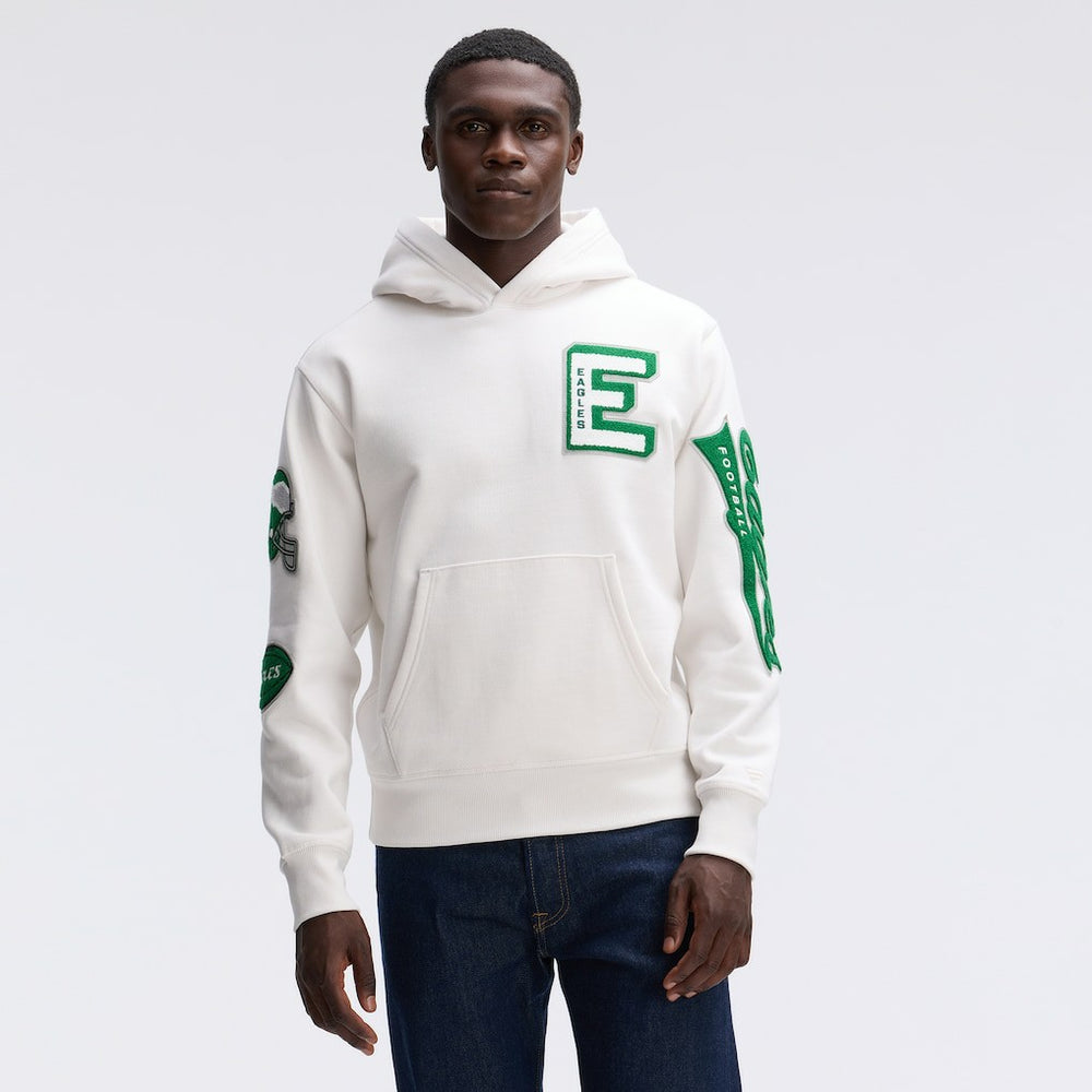 Fanatics Philadelphia Eagles IconicFleece Letterman Hoodie Oatmeal
