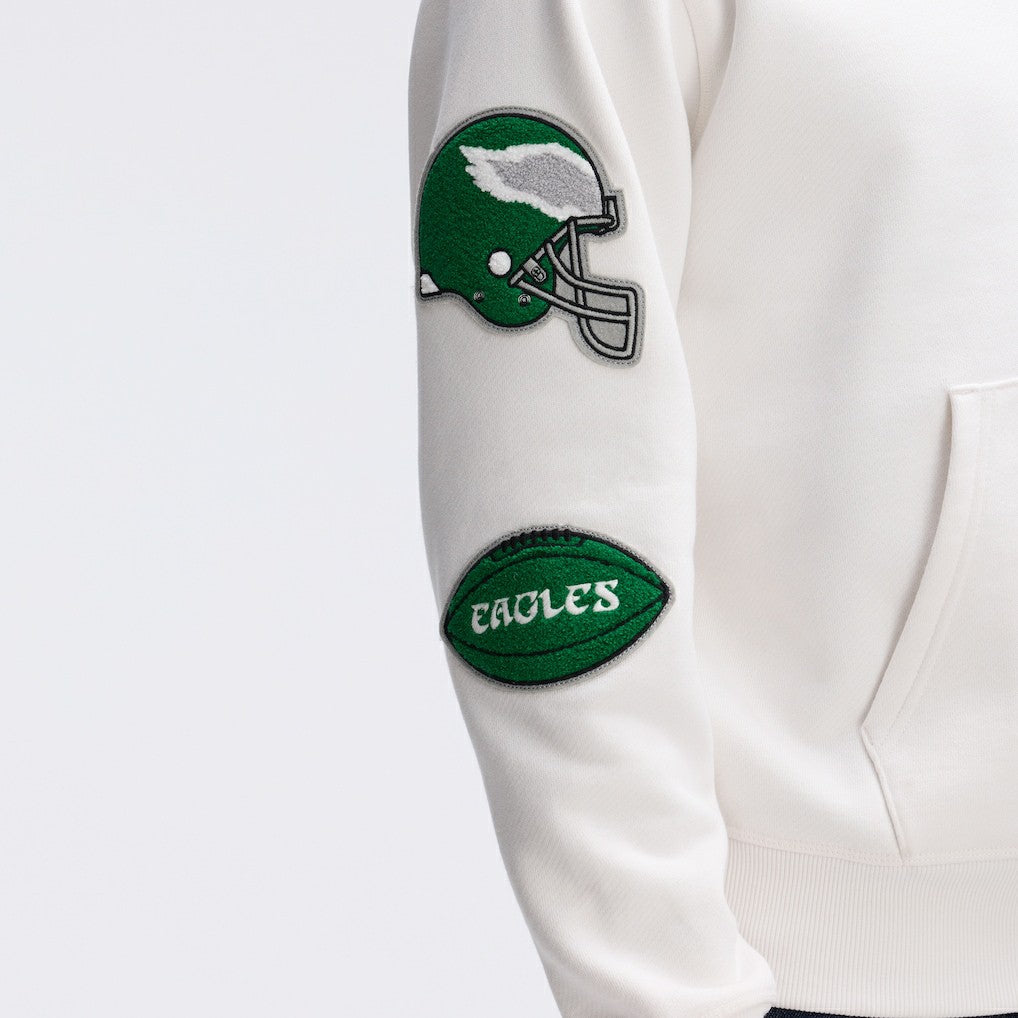 Fanatics Philadelphia Eagles IconicFleece Letterman Hoodie Oatmeal