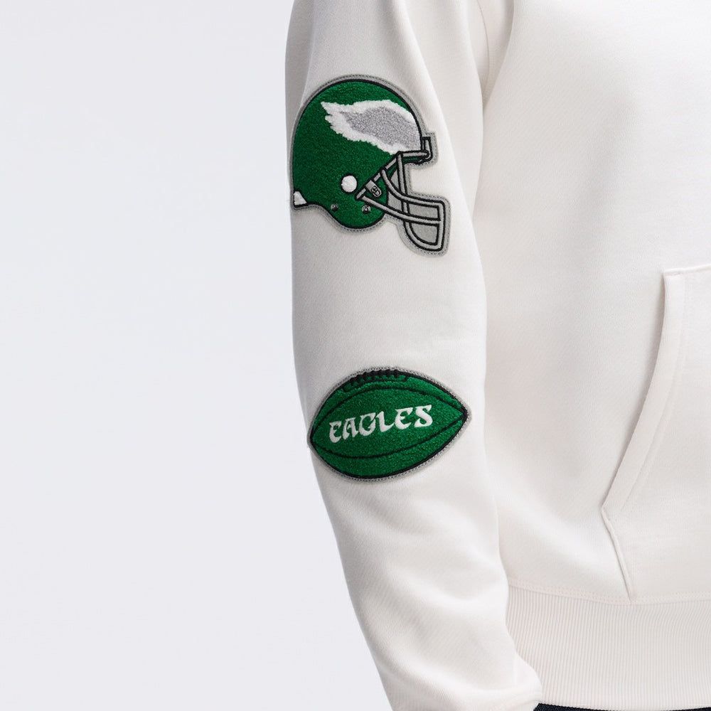 Fanatics Philadelphia Eagles IconicFleece Letterman Hoodie Oatmeal