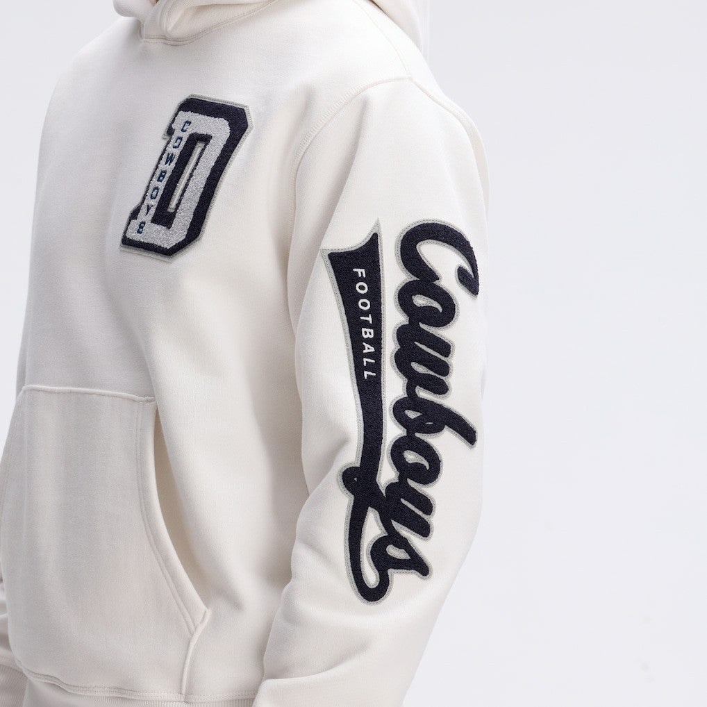 Fanatics Dallas Cowboys IconicFleece Letterman Hoodie Oatmeal