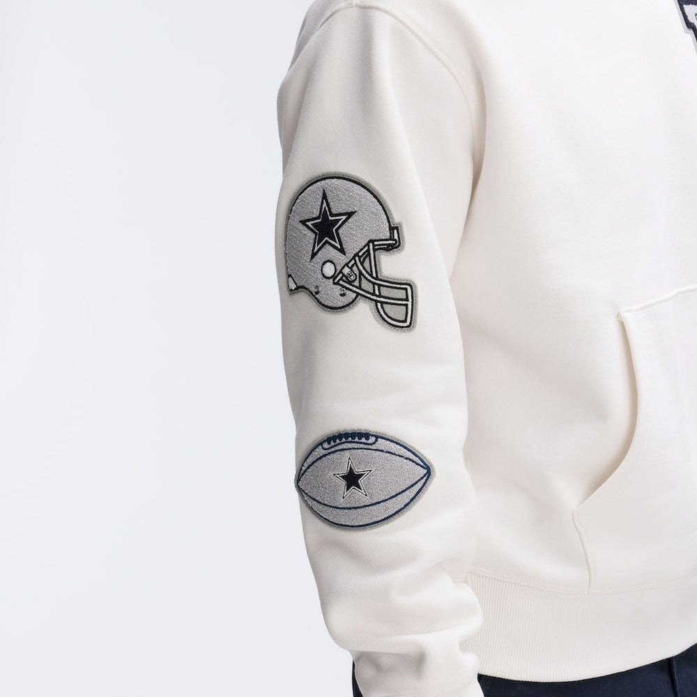 Fanatics Dallas Cowboys IconicFleece Letterman Hoodie Oatmeal