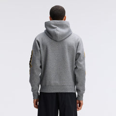 Fanatics Pittsburgh Steelers IconicFleece Letterman Hoodie Athletic Heather Gray