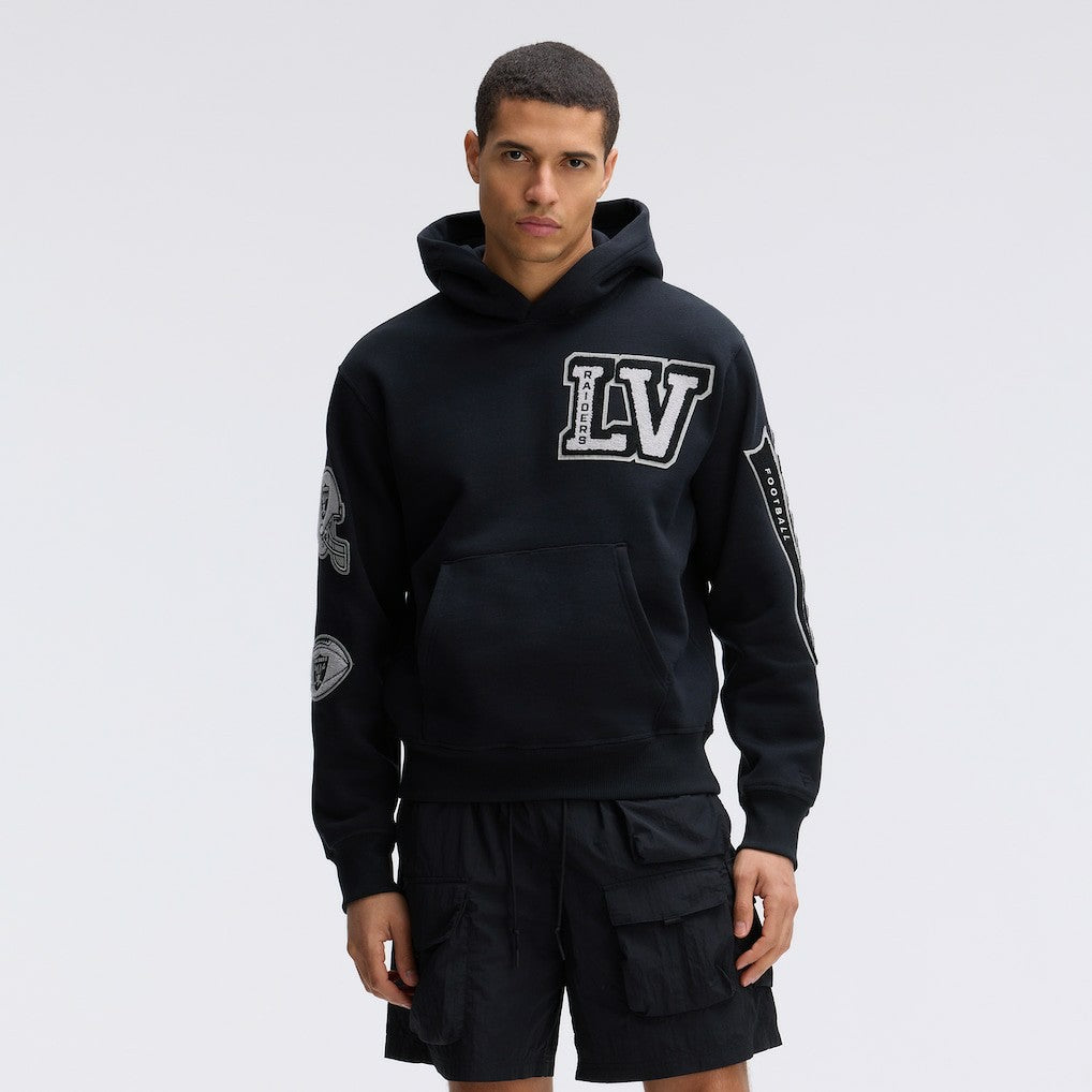 Fanatics Las Vegas Raiders IconicFleece Letterman Hoodie Black