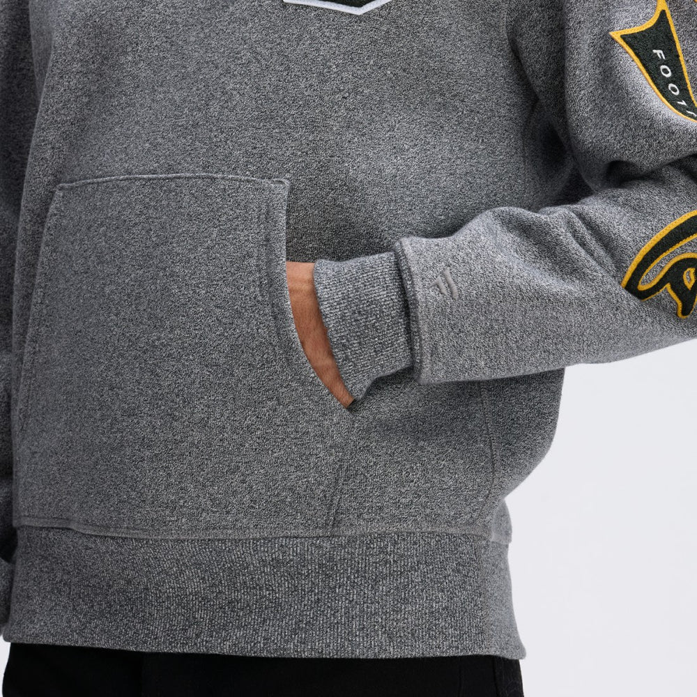 Fanatics Green Bay Packers IconicFleece Letterman Hoodie Athletic Heather Gray