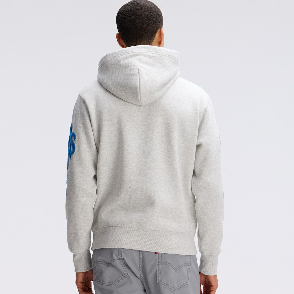 Fanatics Detroit Lions IconicFleece Letterman Hoodie Heather Gray