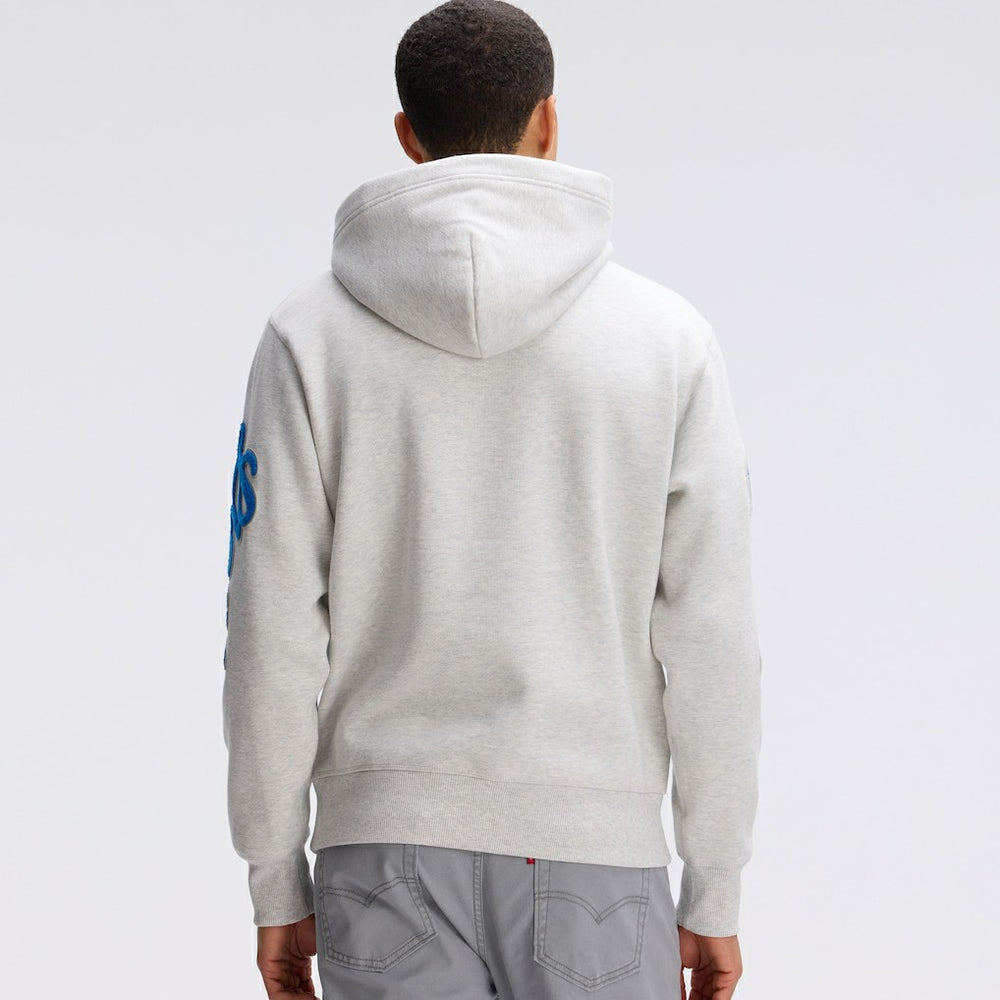 Fanatics Detroit Lions IconicFleece Letterman Hoodie Heather Gray
