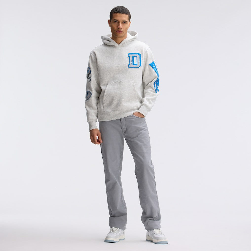 Fanatics Detroit Lions IconicFleece Letterman Hoodie Heather Gray