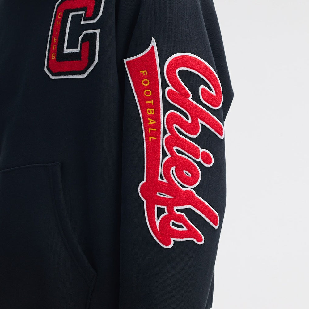 Fanatics Kansas City Chiefs IconicFleece Letterman Hoodie Black