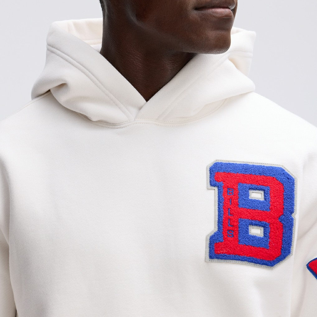 Fanatics Buffalo Bills IconicFleece Letterman Hoodie Oatmeal
