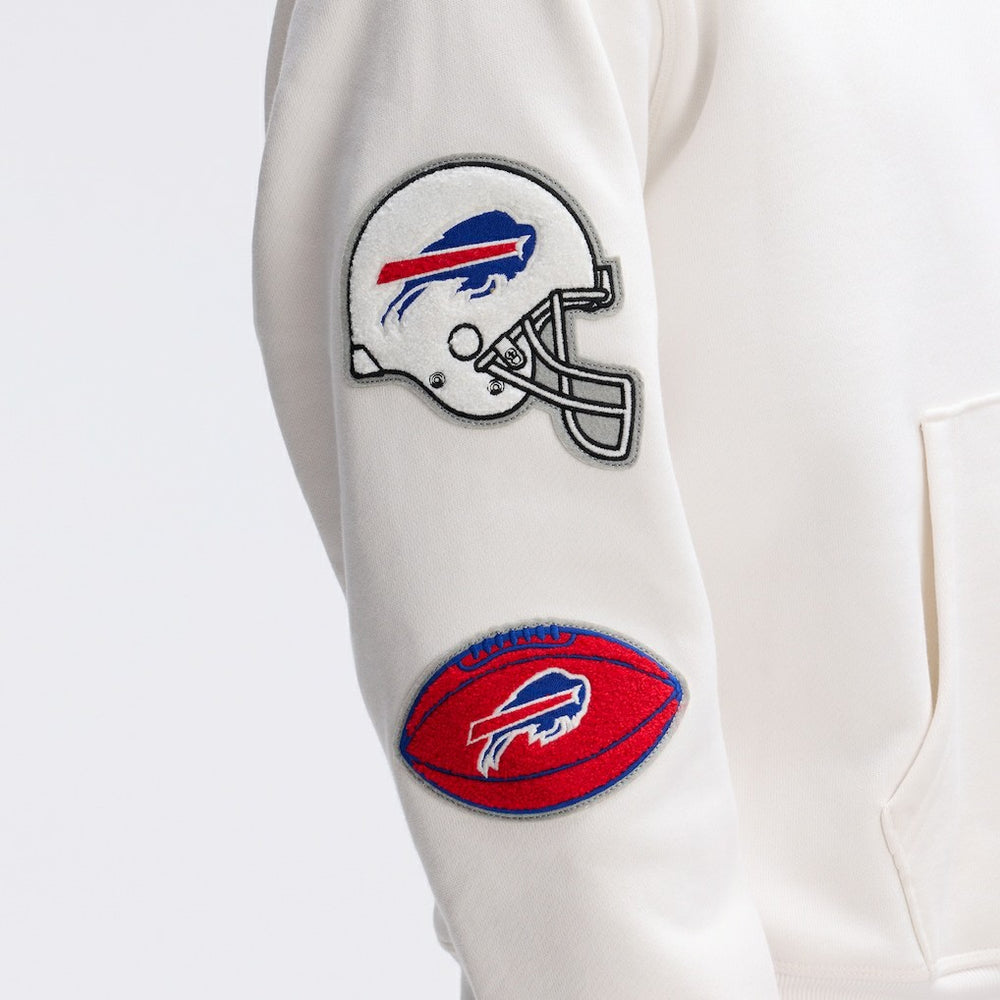 Fanatics Buffalo Bills IconicFleece Letterman Hoodie Oatmeal