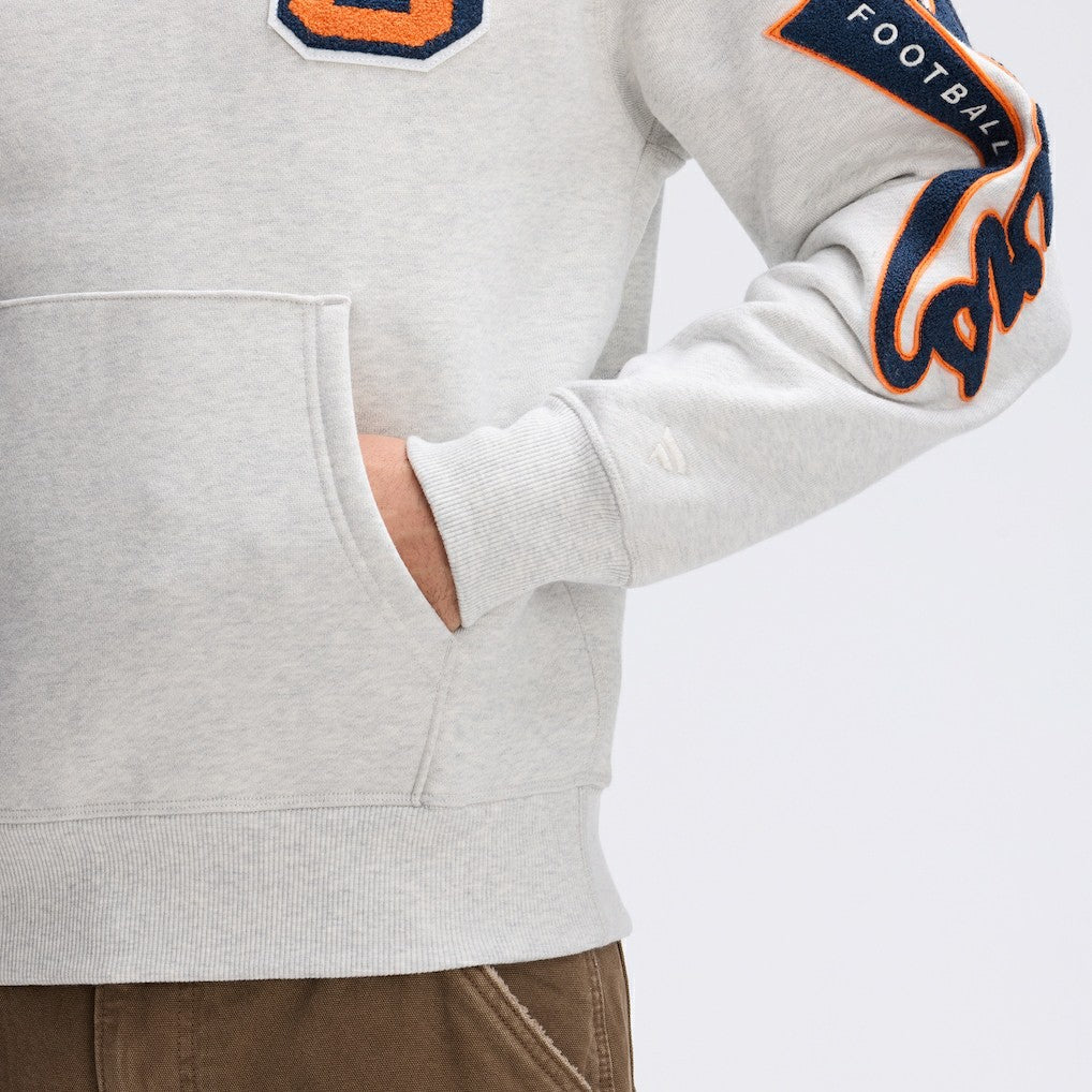 Fanatics Chicago Bears IconicFleece Letterman Hoodie Heather Gray