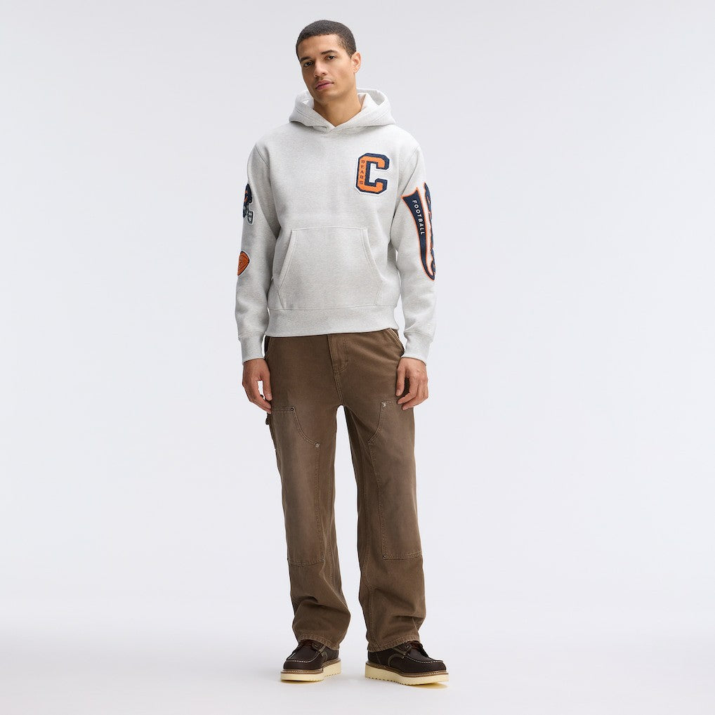 Fanatics Chicago Bears IconicFleece Letterman Hoodie Heather Gray