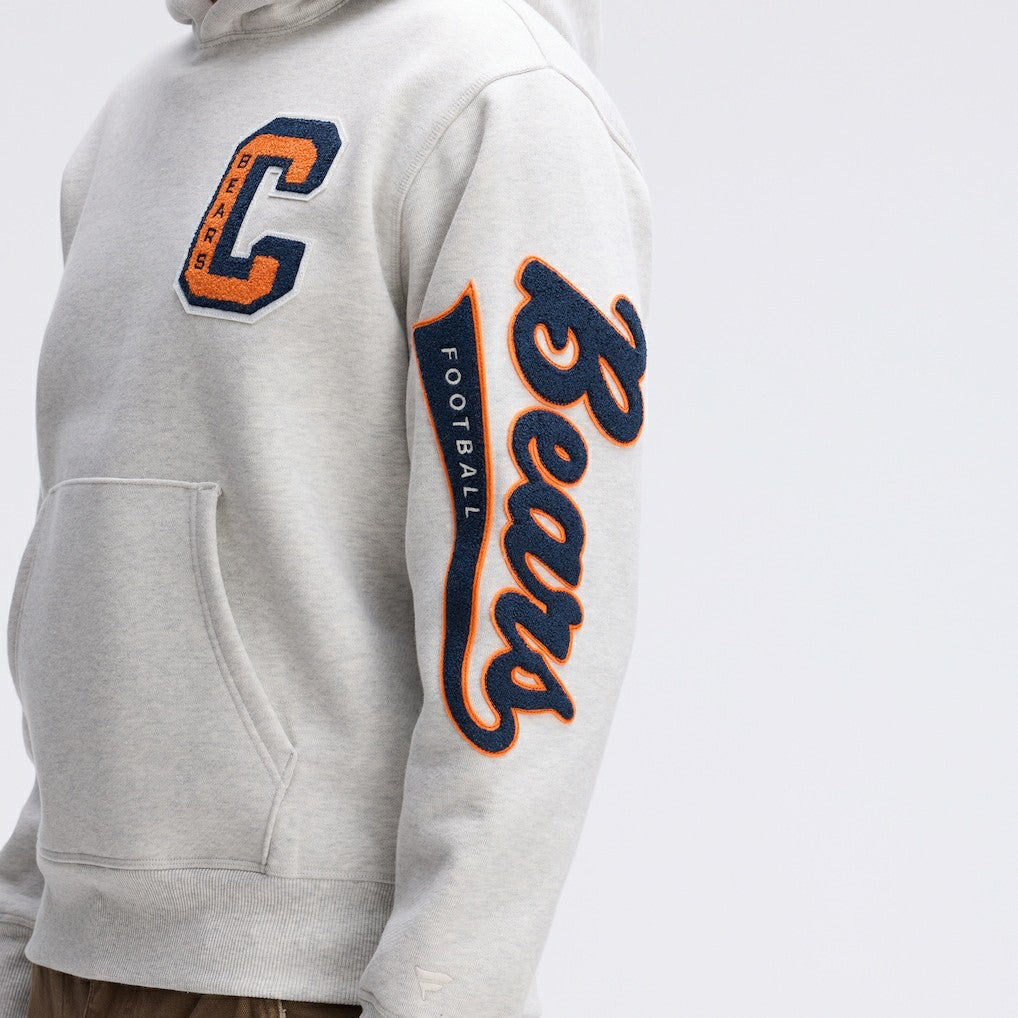 Fanatics Chicago Bears IconicFleece Letterman Hoodie Heather Gray
