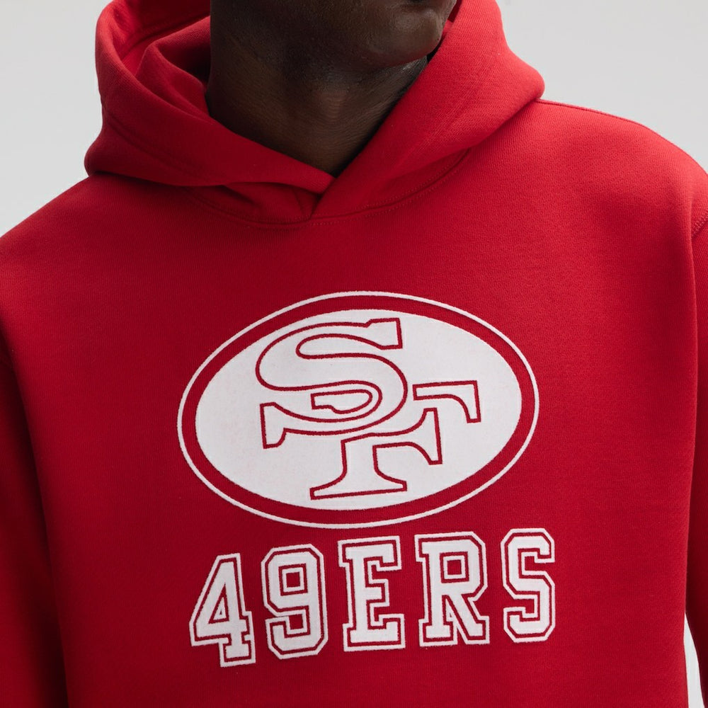 Fanatics San Francisco 49ers IconicFleece Flocked Hoodie Scarlet