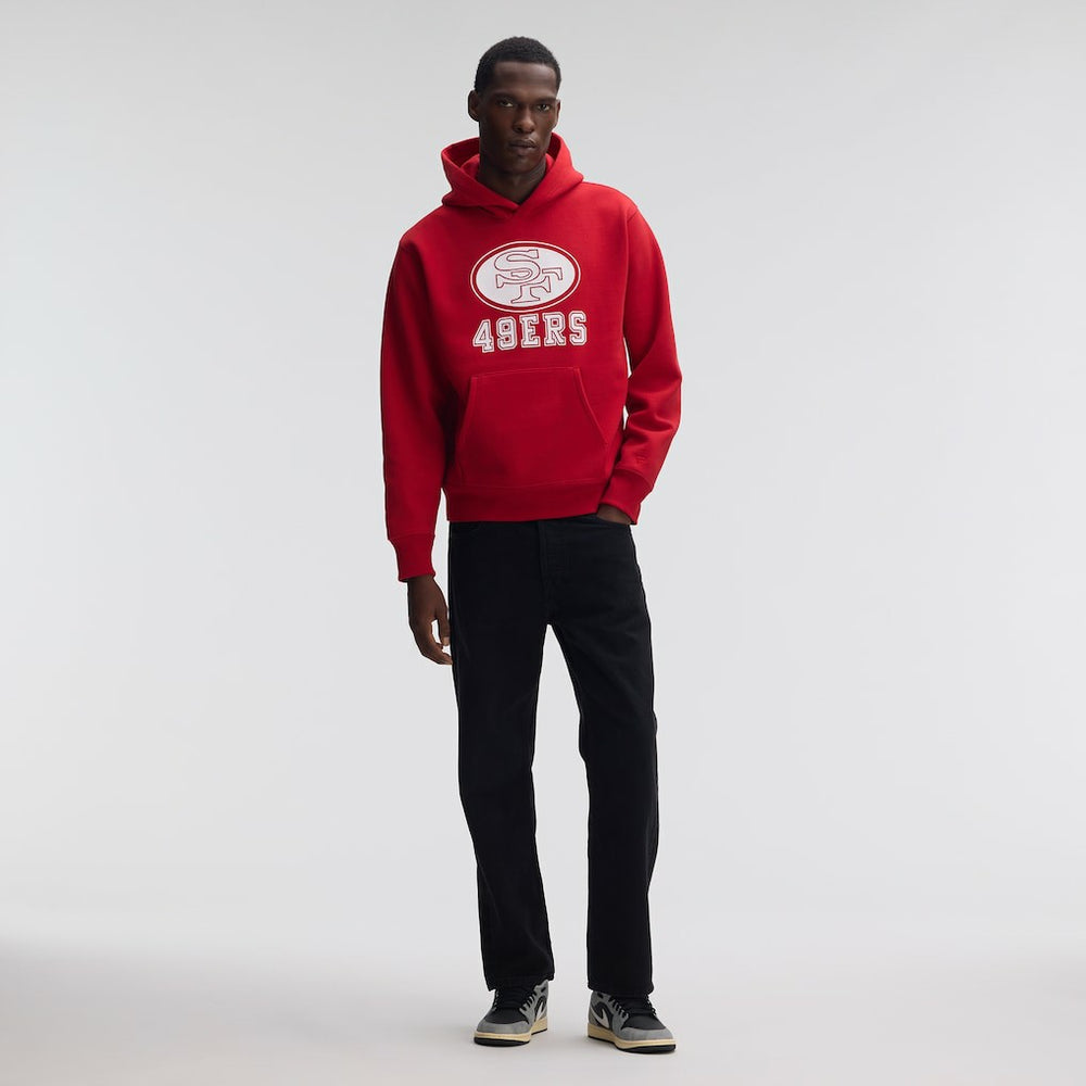 Fanatics San Francisco 49ers IconicFleece Flocked Hoodie Scarlet
