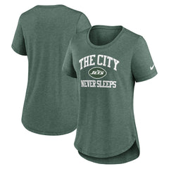 Nike New York Jets Women's The City Never Sleeps Tri-Blend T-Shirt Heather Green