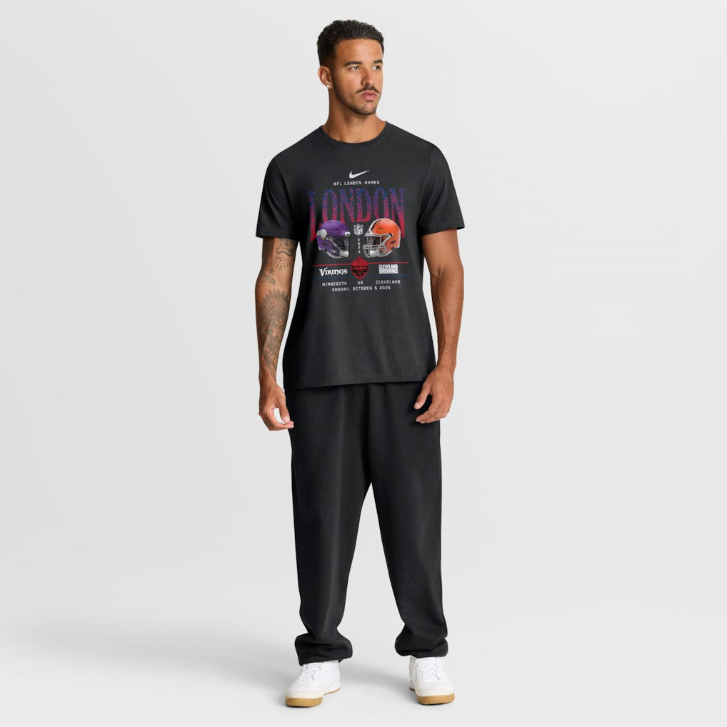 Nike Minnesota Vikings vs. Cleveland Browns International Games London 2025 T-Shirt Black