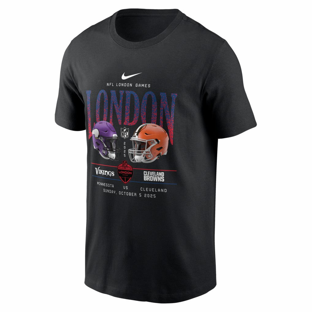 Nike Minnesota Vikings vs. Cleveland Browns International Games London 2025 T-Shirt Black