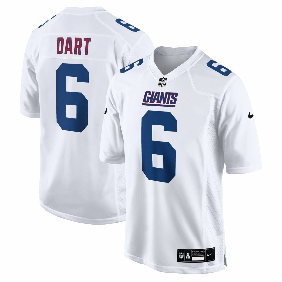 Nike Jaxson Dart New York Giants Fashion Game Jersey Tundra White