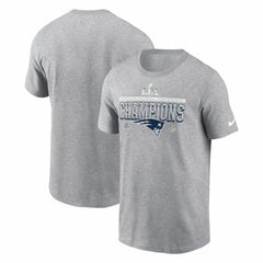 Nike New England Patriots 2025 AFC Champions Locker Room Trophy Collection Tall T-Shirt Heather Gray