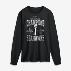 Nike Seattle Seahawks Super Bowl LX Champions Locker Room Trophy Collection Long Sleeve T-Shirt Black
