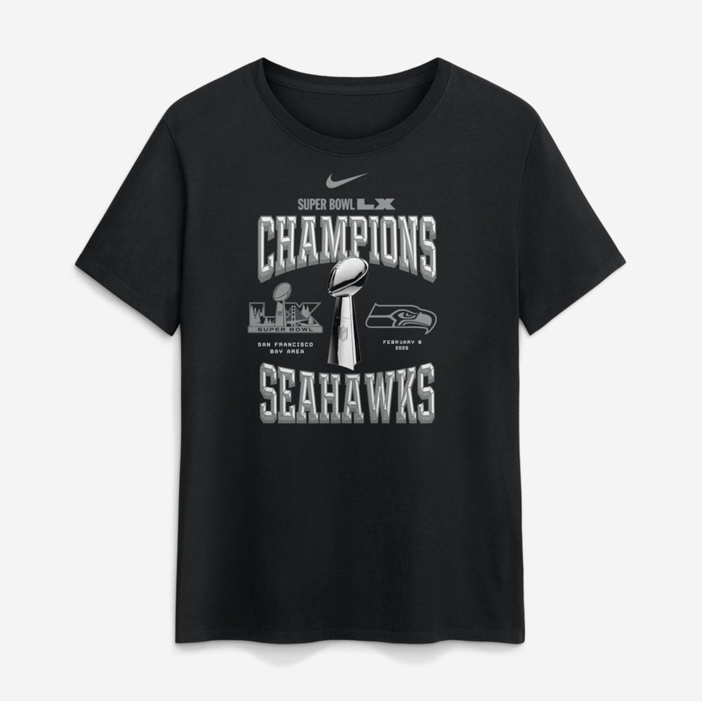 Nike Seattle Seahawks Women's Super Bowl LX Champions Locker Room Trophy Collection T-Shirt Black