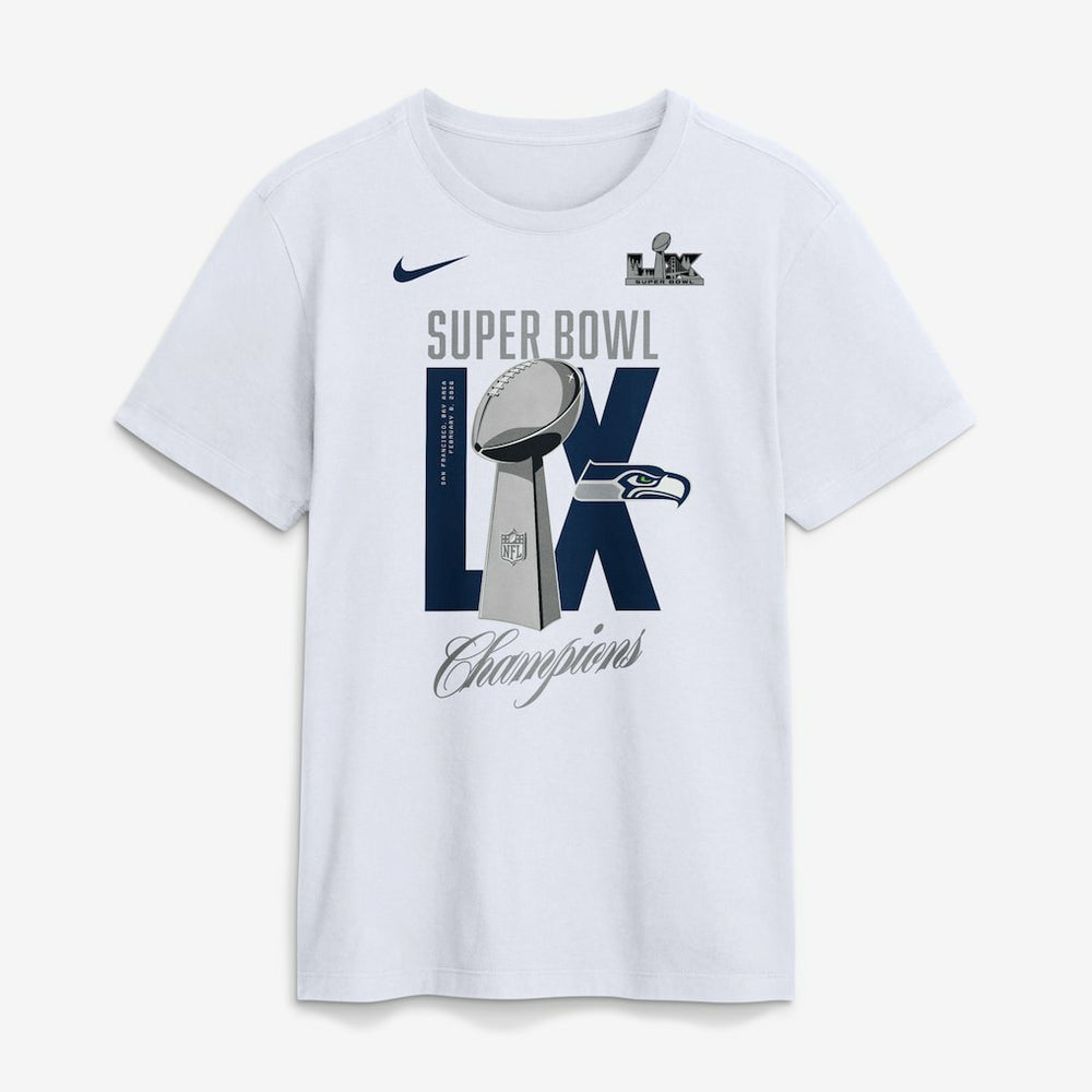 Nike Seattle Seahawks Super Bowl LX Champions Lombardi Trophy T-Shirt White