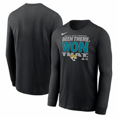 Nike Jacksonville Jaguars 2025 AFC South Division Champions Locker Room Trophy Collection Long Sleeve T-Shirt Black