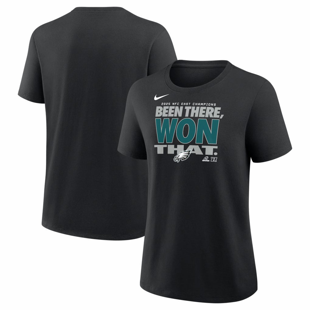 Nike Philadelphia Eagles Women's 2025 NFC East Division Champions Locker Room Trophy Collection T-Shirt Black