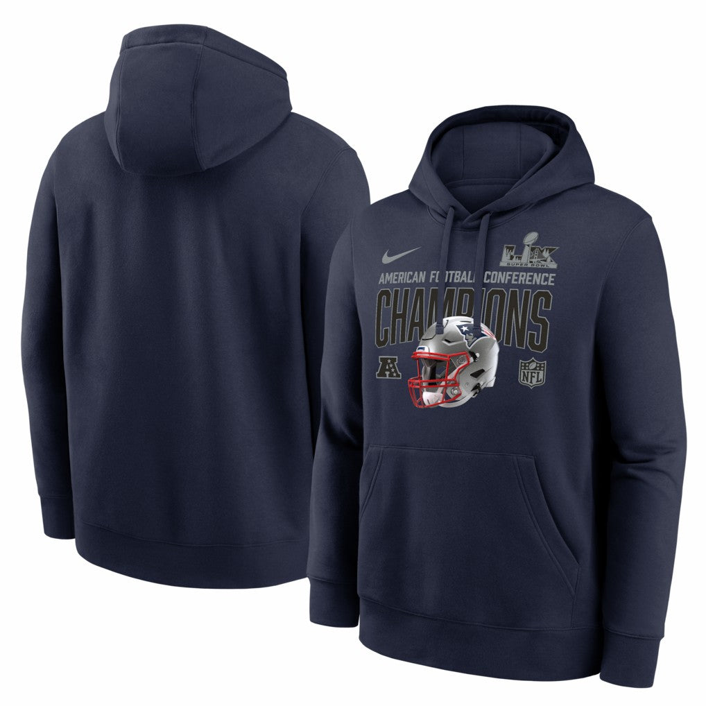 Nike New England Patriots 2025 AFC Champions Glory Shield Hoodie Navy