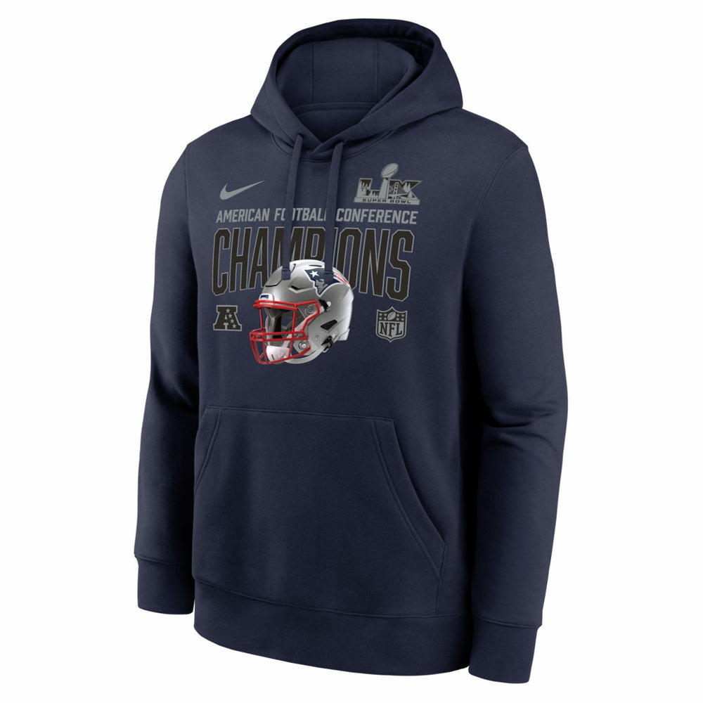 Nike New England Patriots 2025 AFC Champions Glory Shield Hoodie Navy