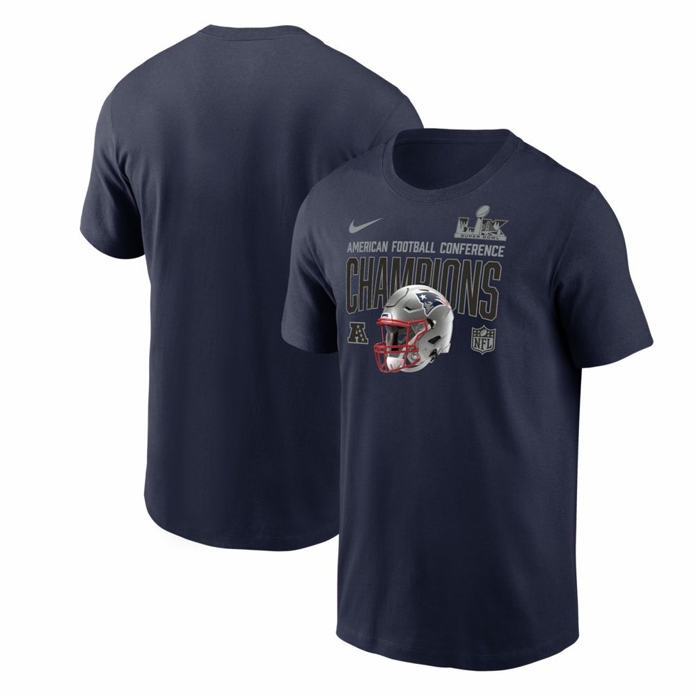 Nike New England Patriots 2025 AFC Champions Glory Shield T-Shirt Navy