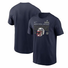 Nike New England Patriots 2025 AFC Champions Glory Shield T-Shirt Navy