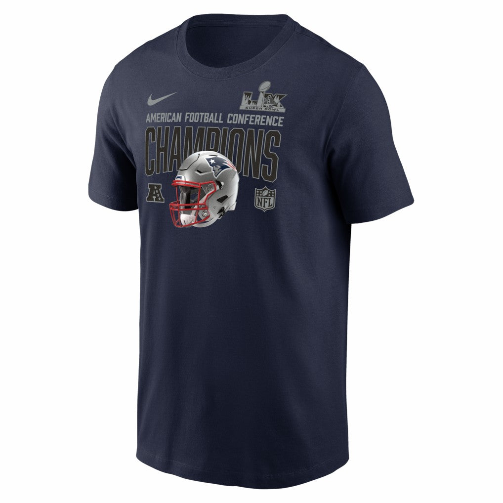 Nike New England Patriots 2025 AFC Champions Glory Shield T-Shirt Navy