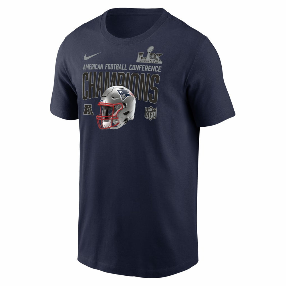 Nike New England Patriots 2025 AFC Champions Glory Shield T-Shirt Navy