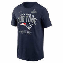 Nike New England Patriots Super Bowl LX Clear Sign T-Shirt Navy