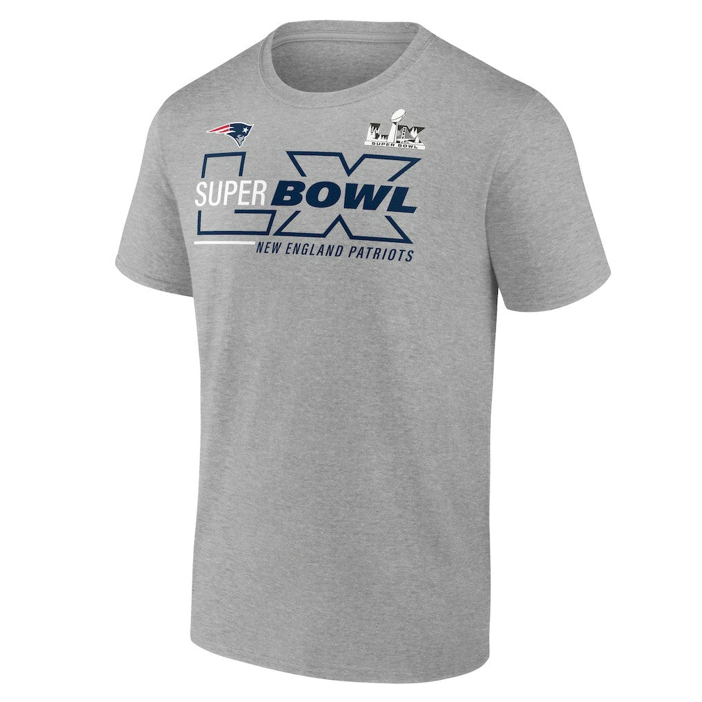 Fanatics New England Patriots Super Bowl LX Roster T-Shirt Heather Gray